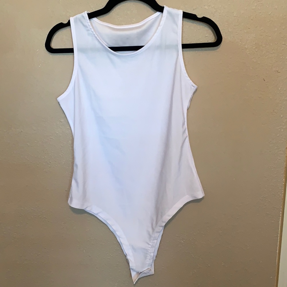 White spandex bodysuit